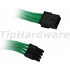 PC kabel Bitfenix BFA-MSC-8PEG45GK-RP 8-pin PCIe prodlužovací 45cm - textilní pouzdro, zelená/černá