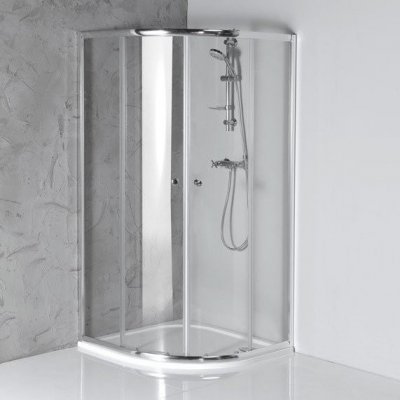 Aqualine ARLETA čtvrtkruhová sprchová zástěna 800x800mm, čiré sklo HLS800Y – Zboží Mobilmania