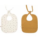 Kave Home Deya set dvou bavlněných bryndáků Žluto-bílý – Sleviste.cz