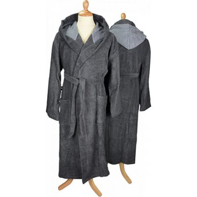 A&R Unisex župan s kapucí šedá grafitová – Zbozi.Blesk.cz