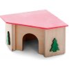 Domek pro hlodavce JK ANIMALS Dřevěný domek se stromky pro křečky 11 x 11 x 7 cm