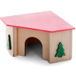 JK ANIMALS Dřevěný domek se stromky pro křečky 11 x 11 x 7 cm – Zboží Mobilmania