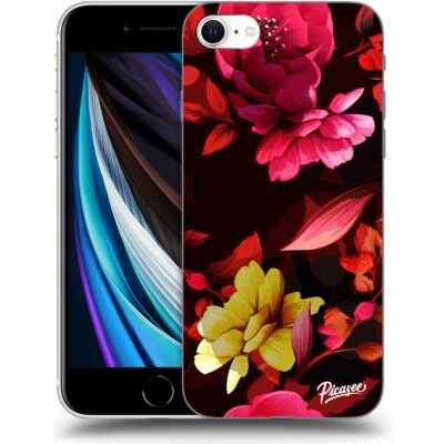 Pouzdro Picasee silikonové Apple iPhone SE 2020 - Dark Peonny čiré