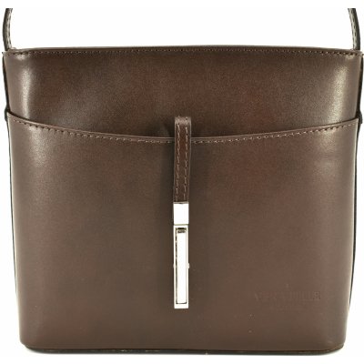 Arteddy dámská kožená kabelka crossbody tmavě hnědá