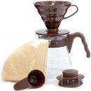 Hario V60-02 Pour Over Kit Plastic Brown