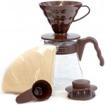 Hario V60-02 Pour Over Kit Plastic Brown – Hledejceny.cz