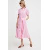 Dámské šaty Polo Ralph Lauren Lněné šaty růžová midi 211935154