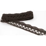 Bavlněná paličkovaná krajka - hnědá - šířka 1,5 cm – Sleviste.cz