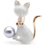 Gaira brož Kočička 340037 bílá – Zbozi.Blesk.cz