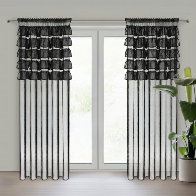 EUROFIRANY ZÁCLONA NA PÁSCE AURA 140X270 CM ČERNÁ – Hledejceny.cz