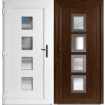 OknaDvereNaMiru.cz Vchodové dveře INOX 010 Zlatý dub / Bílá 100 x 210 cm – Hledejceny.cz