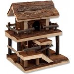 Small Animal Domek dvoupatrový dřevěný s kůrou 17 x 15 x 20 cm – Sleviste.cz
