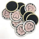 gu167, Plastový knoflík, srdíčko, 25 mm / 1 kus – Zbozi.Blesk.cz