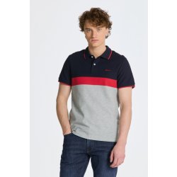 Gant polokošile STRIPE PIQUE SS polo šedá