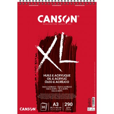 Canson XL Oil & Acrylic Skicák v kroužkové vazbě A3, 290g, 30 listů – Zboží Dáma Canson XL Oil & Acrylic Skicák v kroužkové vazbě A3, 290g, 30 listů – Zboží Dáma