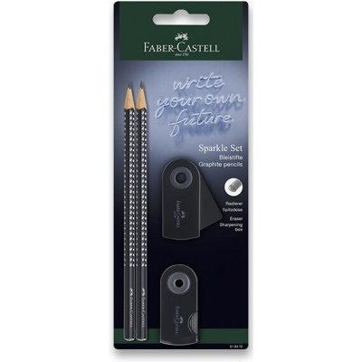 Faber-Castell Grafitová tužka Sparkle Black set 4 ks 218472 – Zboží Živě