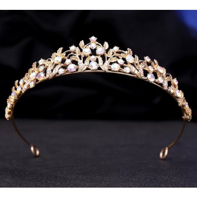 B-Top pozlacená korunka do vlasů s AB krystaly – Zboží Dáma