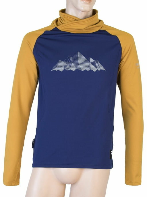 SENSOR COOLMAX THERMO MOUNTAINS mikina deep blue/mustard