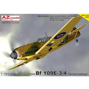 AZ model Messerschmitt Bf 109E 3/4 Special markings3x camo 7689 1:72