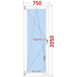 SMART Balkonové dveře Otevíravé a sklopné levé 75x205 cm bílé