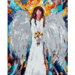 Malování podle čísel Anděl s květy