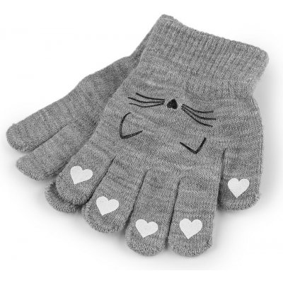 Prima-obchod Dětské pletené rukavice kočka šedá – Zboží Dáma