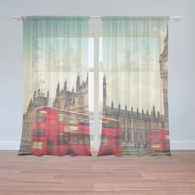 Sablio Záclony Londýn: 2ks 150x250cm – Zboží Mobilmania