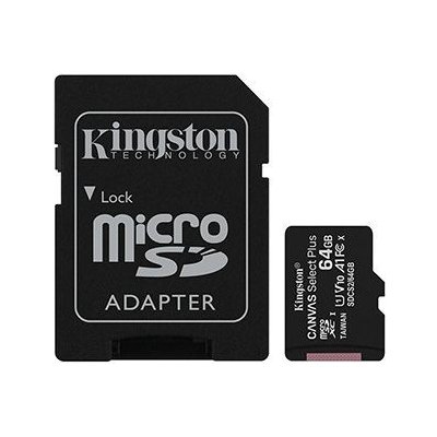 Kingston paměťová karta Canvas Select Plus, 64GB, micro SDXC, SDCS2/64GB, UHS-I U1 (Class (SDCS2/64GB)