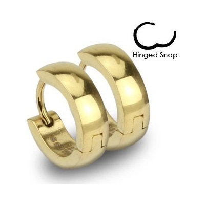 Šperky eshop ocelové náušnice kroužky zlaté barvy s lesklým hladkým povrchem Q23.03 – Zboží Mobilmania