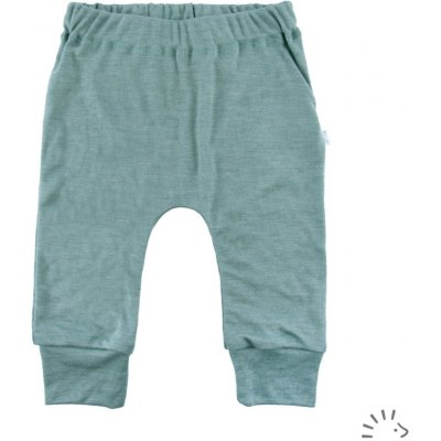 PoPoLiNi Kojenecké kalhoty merino vlna Sage Green – Zboží Dáma