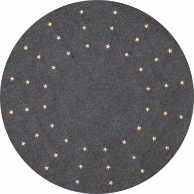 Mat STAR TRADING Svítící koberec pod stromeček Granne šedá barva textil