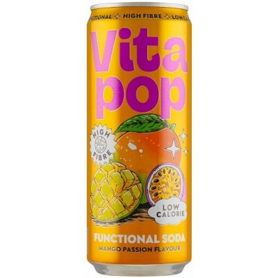 Vitapop Sycený nealkoholický nápoj s příchutí manga a mučenky 330 ml – Hledejceny.cz