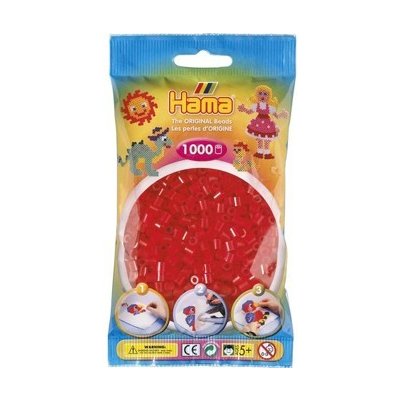 HAMA MIDI Průhledné červené korálky 1.000ks – Zbozi.Blesk.cz