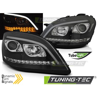 PŘEDNÍ SVĚTLA, SVĚTLOMETY, LAMPY MERCEDES W164 ML, 2005-2007, S DYNAMICKÝMI BLINKRY, ČERNÉ | Zboží Auto