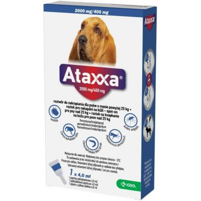 Krka Ataxxa Spot-on Dog XL 2000 mg 400 mg 1×4 ml – Hledejceny.cz