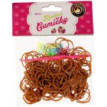 Loom Bands pletací gumičky hnědé 200ks + háček – Sleviste.cz