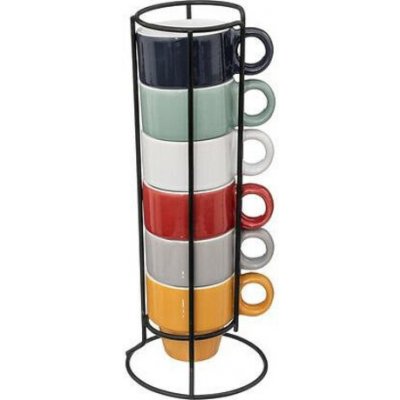 Stojan se 6 šálky Coloroma multicolour – Zboží Dáma