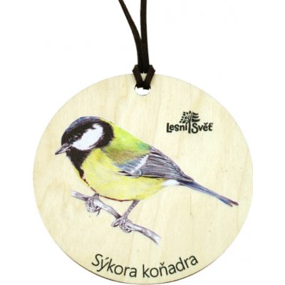 Lesní svět Dřevěná medaile klasik sýkora koňadra – Zboží Dáma