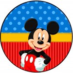 1x Mickey Mouse – puntíkované a pruhované pozadí – jedlý papír na dort – Hledejceny.cz