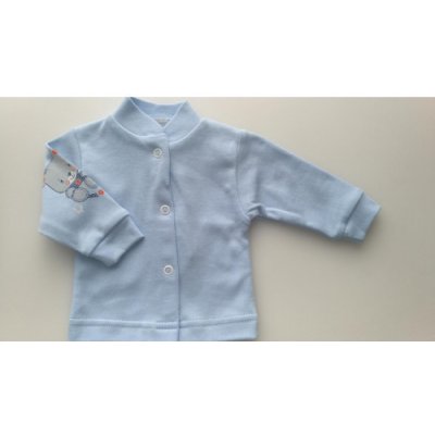 kojenecký bavlněný kabátek pro nedonošené děti MEDVÍDEK NA RUKÁVKU NEW BABY modrá – Zboží Mobilmania