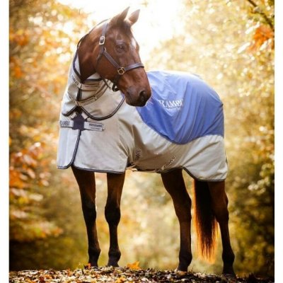 Horseware Lehká výběhová deka Rambo Autumn s krkem navy grey – Zbozi.Blesk.cz