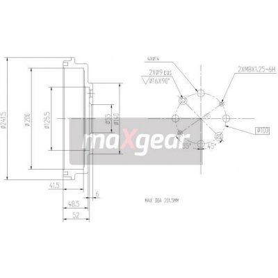 Brzdový buben MAZDA zadní 323 F C S 91-04 MAXGEAR – Hledejceny.cz