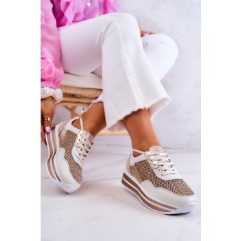 Bourne dámská sportovní obuv tenisky bílé a zlaté