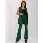 Italy Moda elegantní komplet kalhot a vesty dhj-kmpl-5069.16x-dark green – Sleviste.cz
