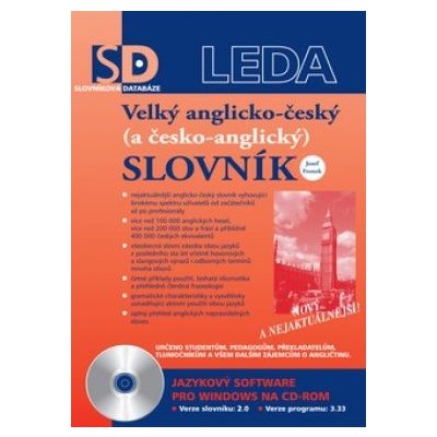 LEDA Velký anglicko-český (a česko-anglický) slovník – elektronická verze pro PC - Josef Fronek – Hledejceny.cz
