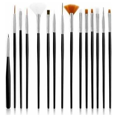 Starnails Sada 15 štětců na nehtovou modeláž černá – Zbozi.Blesk.cz