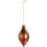 Clayre & Eef Červeno-zlatá skleněná vánoční ozdoba – Ø 8*15 cm – Hledejceny.cz