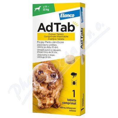 AdTab 450mg žvýkací tablety pro psy a gt 11 22kg 1ks