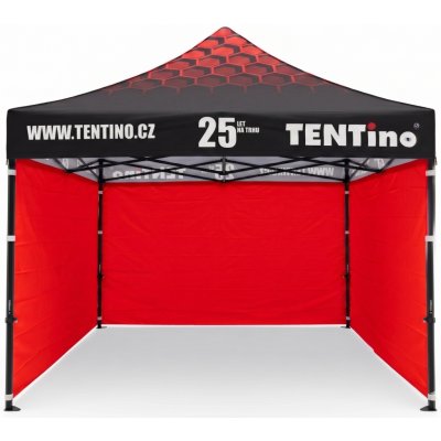 TENTino STEEL HEXAGON 3x3m 7A - ČERVENÁ, konstrukce + střecha TENTino + 3x boční strana – Zboží Dáma