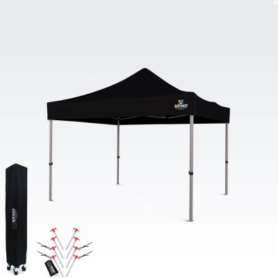 BRIMO Zahradní Altán Skládací 3x3m Prémiová UV/PVC Ochrana bez stěn Černá S. Alu – Zboží Dáma
